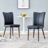 Modern Chair (Set of 2) Sleek Design With Metal Legs Ideal For Various Venues - Black - Image 5