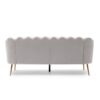 Modern Glam 3 Seater Sofa With Velvet Texture And Iron Legs - Beige - Image 8