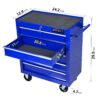 5 Drawers Multifunctional Tool Cart With Wheels - Blue - Image 3