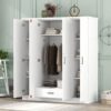 4 Door Wardrobe With 1 Drawer - White - Image 13