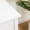 StylishTVcabinet, Entertainment CenterTV Stand, TVconsoletable, Media Console, Solidwood Frame, Changhong Glass Door, Metal Handle - Antique White - Image 10