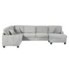 Modern U Shaped Sectional Sofa With Movable Ottoman And Side Storage Pockets Corduroy - Gray - Image 10