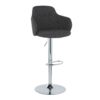 Boyne - Contemporary Adjustable Barstool With Swivel With Oval Footrest (Set of 2) - Chrome / Dark Gray - Image 2