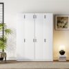 Contemporary 4 Door Wardrobe With Drawer And Top Cabinet - White - Image 9