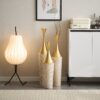 Floor Metal Vase Modern Style Decoration Home Woven Pattern Metal Vase 3 Piece Set Gorgeous Home Decoration Large Glazed Metal Vase - Champagne - Image 19