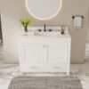 43" Bathroom Vanity Multi Functional Cabinet - White - Image 2