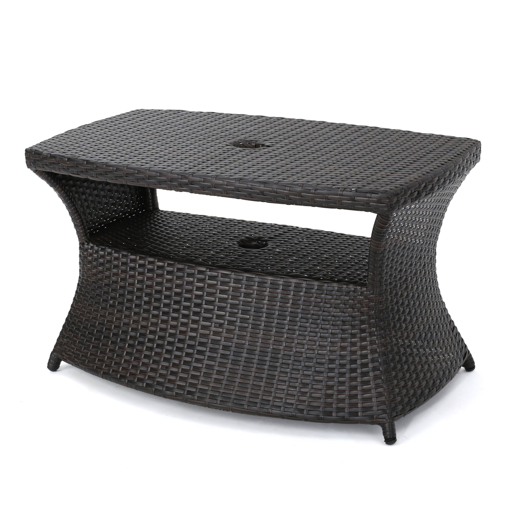 Berkeley - Chaise Lounge Side Table Outdoor Polyethylene Wicker - Brown Multi - Image 8