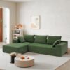 Modular Sectional Living Room Sofa Set, Modern Minimalist Style Couch, Upholstered Sleeper Sofa Salon, 2 Piece Free Combination, L-Shape - Green - Image 18