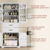 Elegant Multi Functional Storage Cabinet With Slide Rail Drawers, Adjustable Shelves - White - Image 7