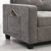 Sectional With Acrylic Table Top U Shaped Couch Set With 2 Consoles USB Charger, Storage Drawers And Pockets Movable Ottoman Tufted Sofa - Gray - Image 9