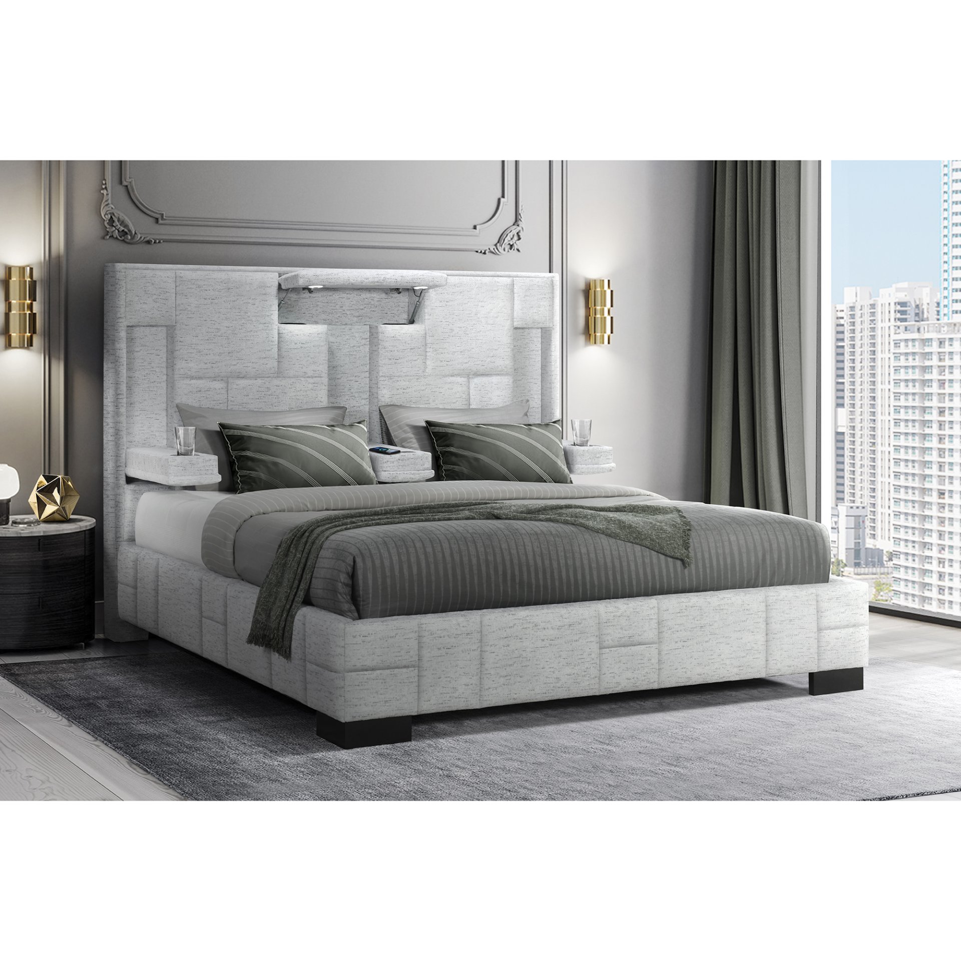 Yaris - King Bed - Gray - Image 2