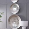 Textured Oversized Disc, Wall Decor For Living Room (Set of 3) - Silver - Image 5