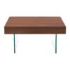 Square Coffee Table With Tempered Glass Legs - Transparent / Walnut - Image 10