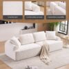 Compression Sofa: 4 Seater Combined Sofa, Crochet Yarn Fabric, Full Sponge Compression Sofa, Combined Sofa With 4 Pillows For Home Living / Home Furniture / Apartment - Beige - Image 4