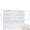 Full Size Daybed With Glass Door Storage Cabinets, Built In LED Lighting And Shelves - White - Image 13