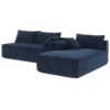 2 Pices Free Combination Minimalist Style Modular Sectional, Wrinkle Resistant Couch Set L Shaped Compressed Sofa For Living Room - Dark Blue - Image 4