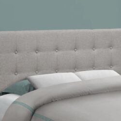 Full Size Bed Headboard Only, Upholstered, Transitional - Gray