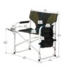 Padded Folding Outdoor Chair With Side Table And Storage Pockets, Lightweight Oversized Directors Chair For Indoor, Outdoor Camping, Picnics And Fishing - Green - Image 3