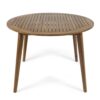 Stamford - Modern Acacia Wood Dining Table With Straight Leg Base - Teak - Image 4