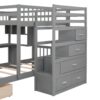 Full Over Twin Bunk Bed With Desk, Drawers And Shelves - Gray - Image 11