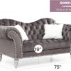 Cozy Traditional Loveseat - Dark Gray - Image 5