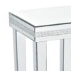 Fashionable Modern Glass Mirrored Side Table End Table With Crystal Design And Adjustable Height Legs - Silver - Image 10