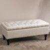 Button-Tufted Upholstered Ottoman With Hidden Storage - Linen - Image 8