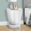 Drum Accent Side Table, Contemporary & Modern - White - Image 7