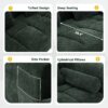 Sectional Sofa Full Compressed Sofa Modular Sofa Couch Free Combined Sofa With Deep Seating And 2 Side Pockets For Living Room - Green - Image 7