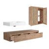 Modern Wall Mounted Bathroom Vanity With Resin Sink And 2 Side Cabinet, Imitative , Construction - Imitative Oak - Image 13