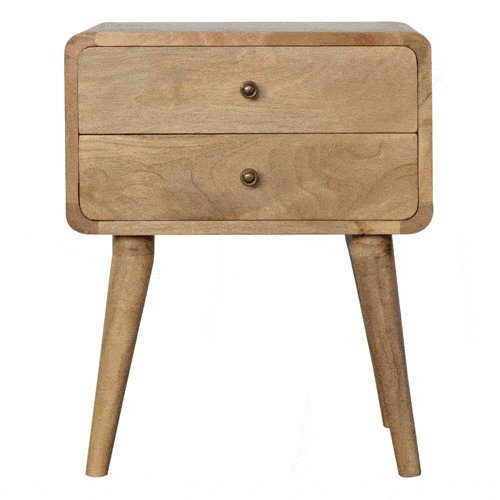 Curved Bedside Table - Oak - Image 10