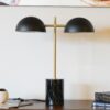 Nova - Hydro Table Lamp With On / Off Switch Double Lamp - Black / Gold / Marble - Image 7