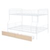 Full Long Over Queen Bunk Bed With 2 Drawers - White - Image 21