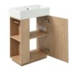 Bathroom Vanity With Sink, 21.6" Freestanding Wood Grain Cabinet With Storage Ideal For Small Bathrooms - Wood - Image 19