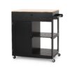 Lanier - Kitchen Cart With Wheels - Black - Image 5