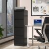 Steelcraft Pro 4 Drawer Metal Vertical File Cabinet With Lock For A4 Legal / Letter Size, Metal - Brushed Nickel - Image 3
