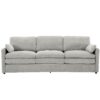 Cozy Upholstered 3 Seater Sofa Oversized Comfy Cloud Sofa Double Cushion 3 Seater Sofa Plush Cushion Sofa Couch For Living Room - Light Gray - Image 13