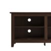 Modern Transitional 3 Shelf Open Storage 70" TV Stand For 80" TVs - Dark Walnut - Image 3
