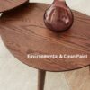 Center Table Low Table 100% Solid Oak Wood Top Plate Desk Pebble Shaped Natural Wooden Coffee Table - Walnut - Image 8