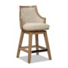 Bahama - Cane High Back Swivel Counter Stool With Recessed Arms Textured Weave - Taupe Beige - Image 14