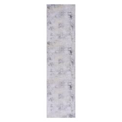 Maval - 2'6'' X 10' Washable Runner Rug - Gray / Gold