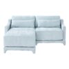 Elegant 2 Seater Sofa With Ottoman And Lumbar Pillows Chenille High Quality Wood And Sponge - Sky Blue - Image 15