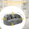 Durable Comfort High Back Bean Bag Sofa Lounger For Adults And Kids - Gray - Image 8