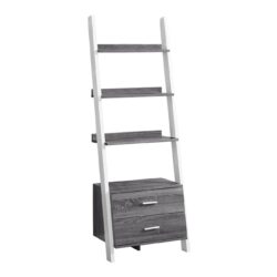 Bookshelf, Bookcase, Etagere, Ladder, 4 Tier, For Office, Contemporary & Modern - Gray