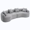 4 Seater Sofa With Chenille Fabric, 30D, 60 Hardness Full Sponge, 4 Pillow For Living Room, Home Furniture Sleeper Sectional Sofa For Apartment - Gray - Image 14