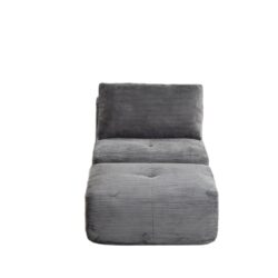 Compressed Sofa, Single Chaise Longue, Movable Ottoman For Living Room - Gray
