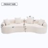 4 Seater Sofa With Chenille Fabric, 30D, 60 Hardness Full Sponge, 4 Pillow For Living Room, Home Furniture Sleeper Sectional Sofa For Apartment - White - Image 3