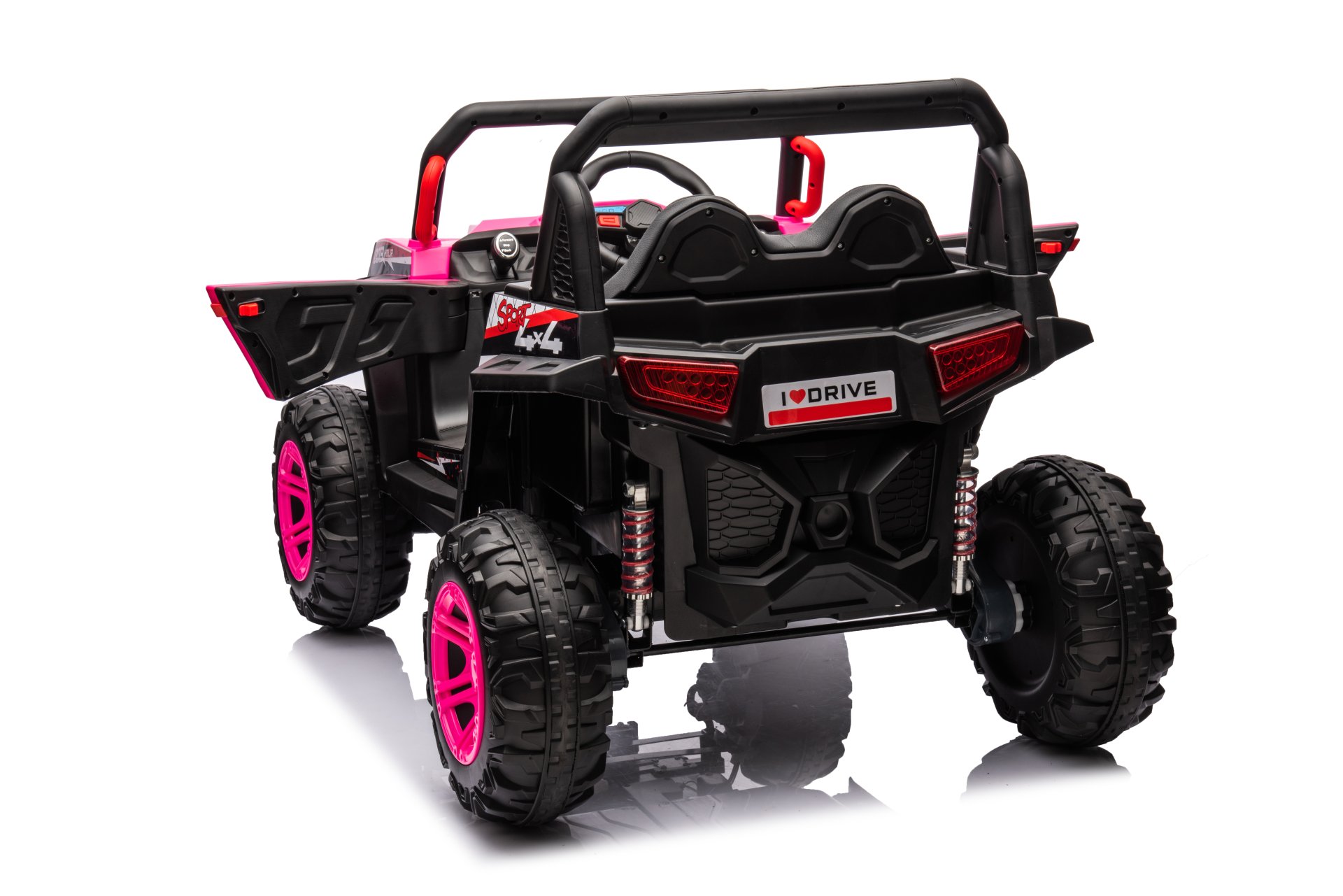 12V7A*1 30W*4 Four-Wheel Drive Leather Seat One Button Start, Forward And Backward, High And Low Speed, Music, Front Light, Power Display, Two Doors Can Open, 2.4G R / C, Seat Belt Four Wheel Absorber - Pink - Image 7