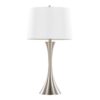 Lenuxe - Contemporary Table Lamp (Set of 2) - Nickel / White - Image 2