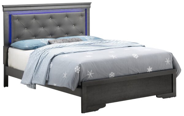 Full Bed Transitional - Metallic Black